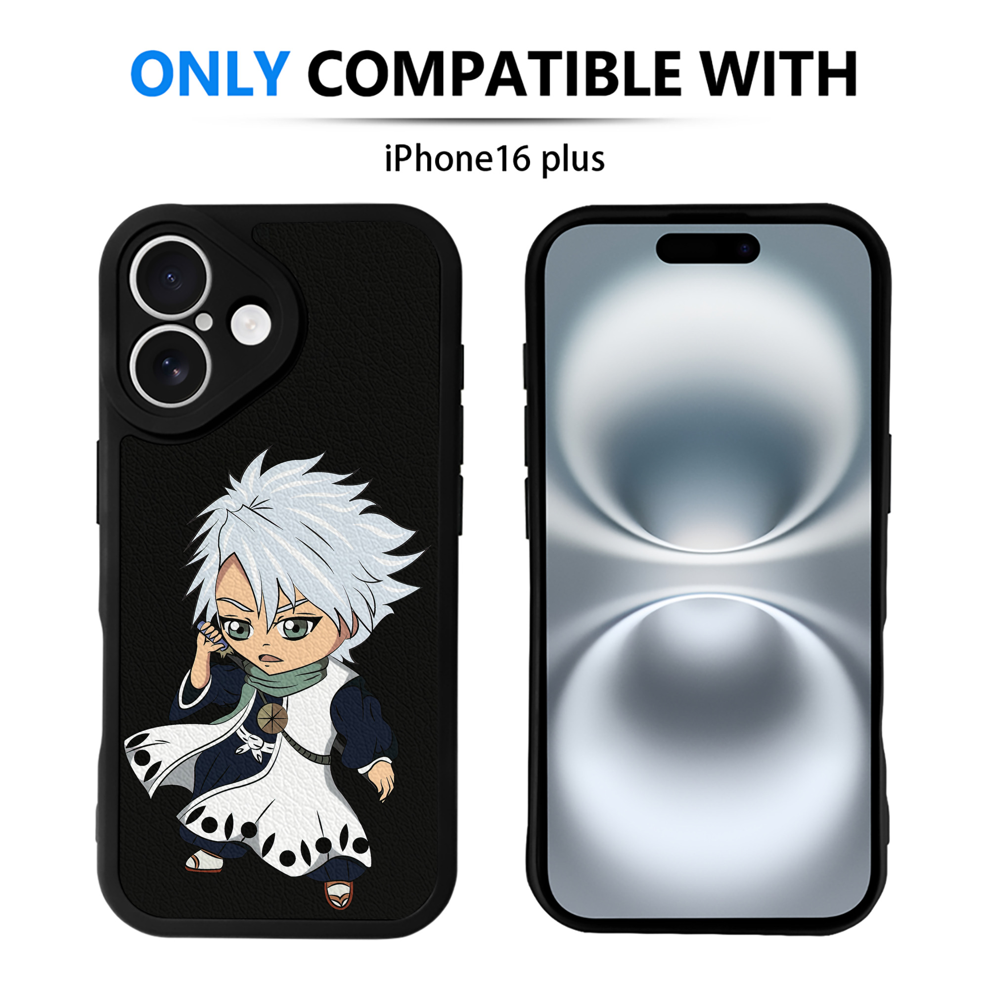 （画像用） ブリーチ 日番谷冬獅郎（ひつがや とうしろう） BLEACH Hitsugaya Toushirou 【iPhone 16シリーズ対応】シリコンスマホケース（レザー調） 材質：シリコン
